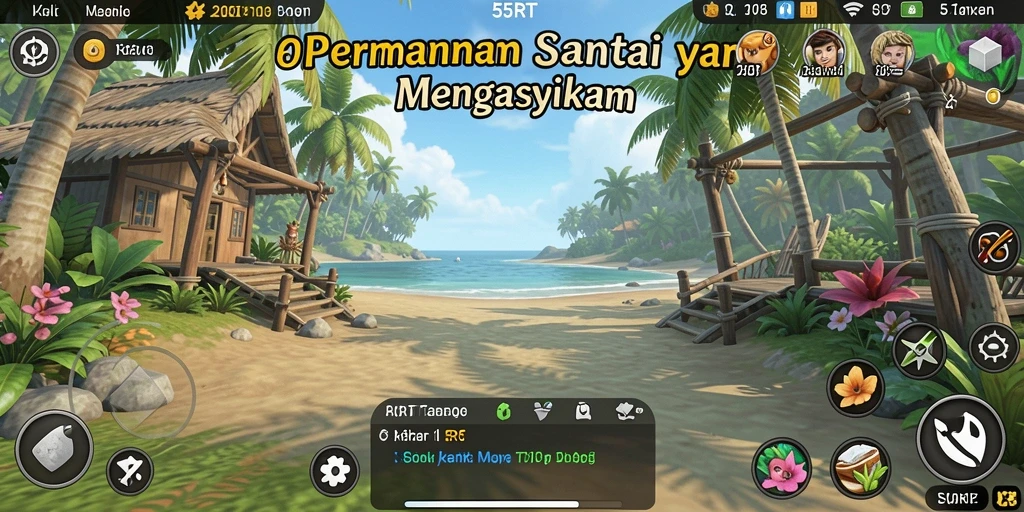 Tampilan gameplay 55RT yang menarik dan penuh warna.