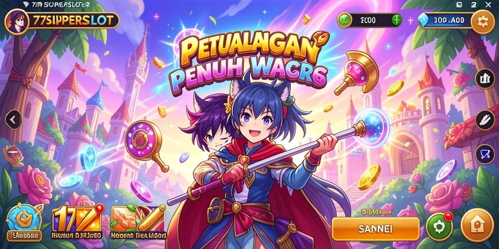 Screenshot gameplay 77SUPERSLOT menampilkan karakter anime yang beraksi.