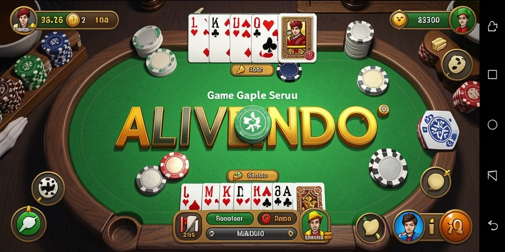 Screenshot gameplay ALVENDO menunjukkan momen seru saat bermain Gaple.