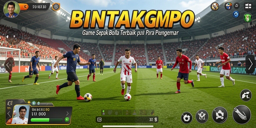 Tampilan gameplay BINTANGMPO yang menampilkan aksi sepak bola seru.