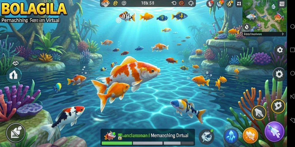 Screenshot utama BOLAGILA menampilkan gameplay memancing yang seru.