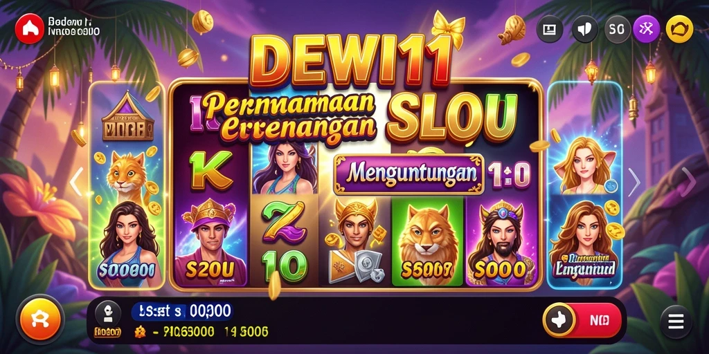Tampilan gameplay DEWI11 yang menarik dan penuh warna saat bermain slot.