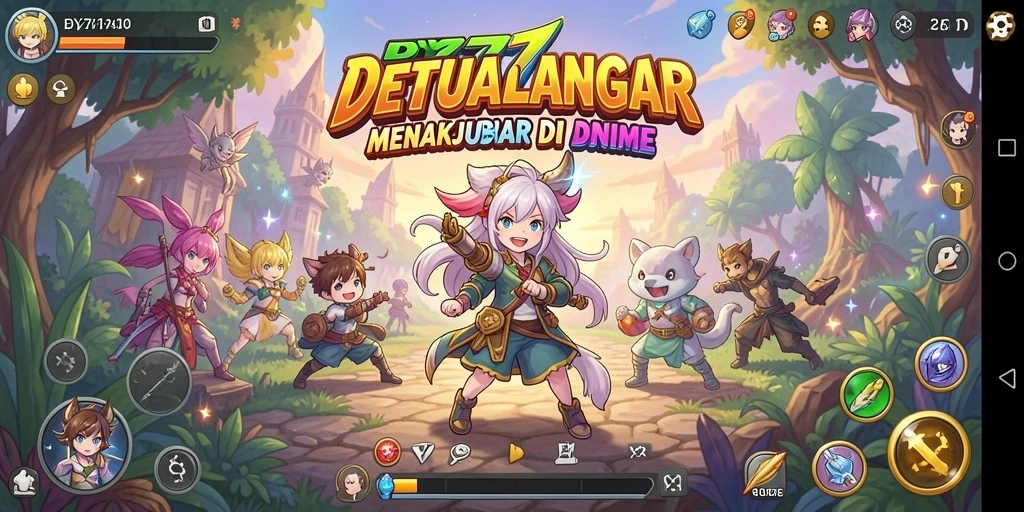 Tangkapan layar gameplay DY777 yang menampilkan aksi seru dan karakter menarik.