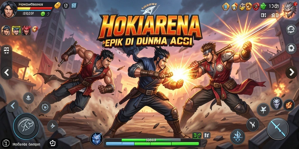 Tampilan gameplay HOKIARENA dengan aksi pertarungan yang dinamis.