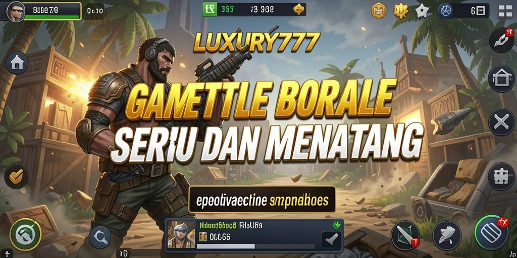 Screenshot LUXURY777 menampilkan aksi seru dalam pertempuran Battle Royale.