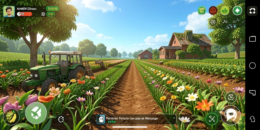 Tampilan menarik dari gameplay MAMEN123 dalam bertani.