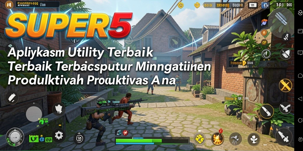 Tampilan utama aplikasi SUPER5 dengan berbagai fitur menarik untuk utilitas.
